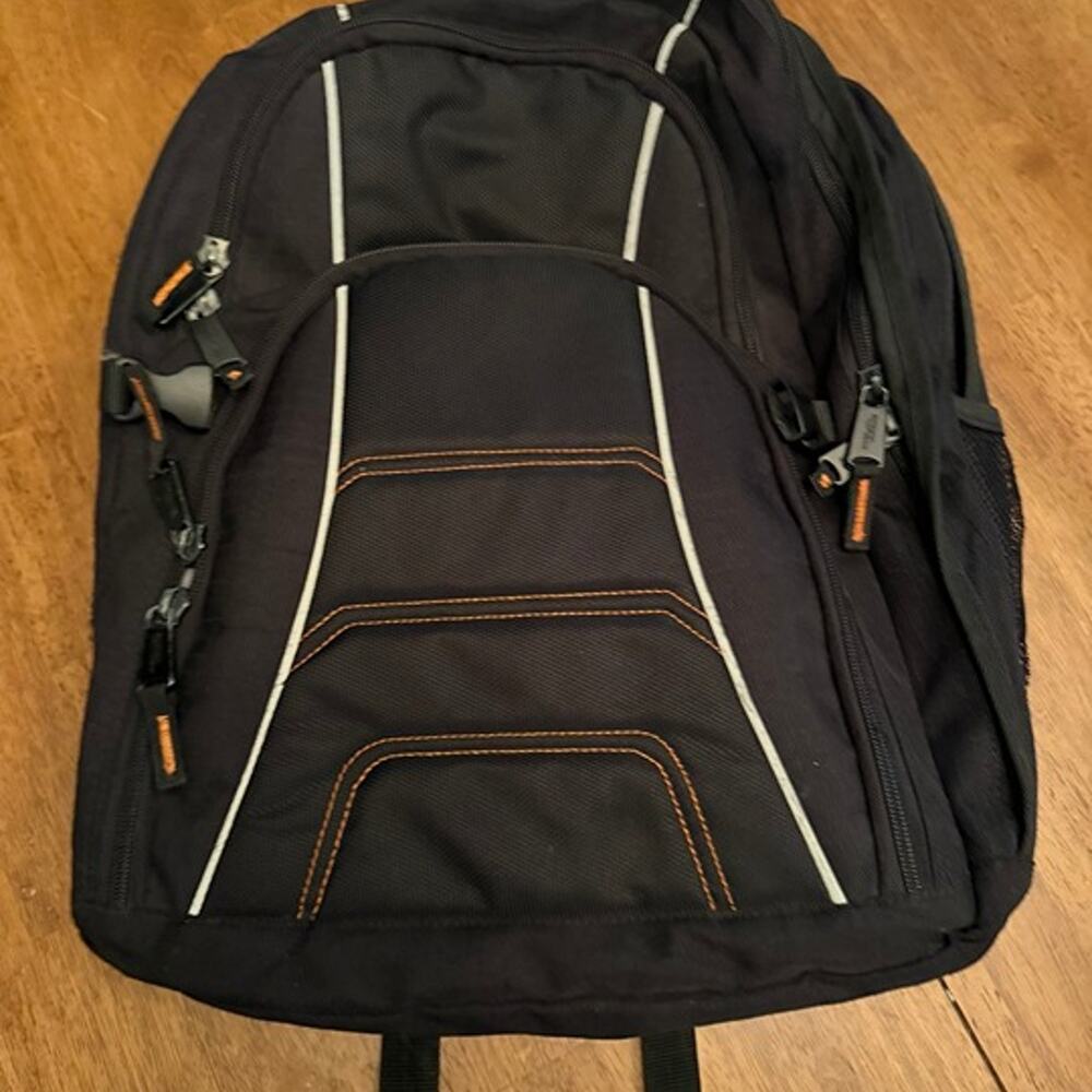 Black Laptop Backpack Travel School Work Carry On Multi Pocket - Picture 1 of 2